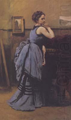 Jean Baptiste Camille  Corot La dame en bleu (mk11) china oil painting image